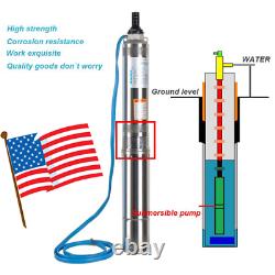4 Inch 1HP 44GPM 110V Submersible Deep Well Pump 304 Stainless Steel Water Pump