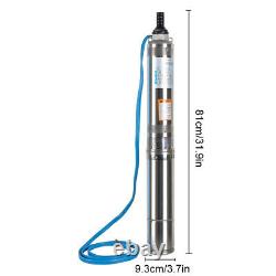4Inch Deep Well Submersible Pump 1HP 44GPM Stainless Water For Garden Irrigation