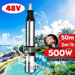 500W DC 48V 2M³/H Flow 50M Max Lift Deep Well Pump Submersible Water Pump Farm