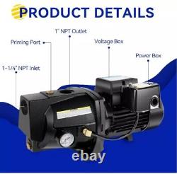 ACQUAER 1HP SHALLOWithDEEP WELL PUMP CAST IRON & CONVERTIBLE WELL DEPTH UP TO 90