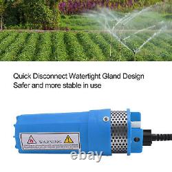 (Blue)Solar Submersible Water Pump 230ft Lift 6.5L Deep Well Water Pump For