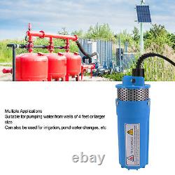 (Blue)Solar Submersible Water Pump 230ft Lift 6.5L Deep Well Water Pump For