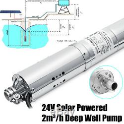 DC 24V 2000L/H MPPT Farm&Ranch Solar Power Submersible Bore Deep Well Water Pump