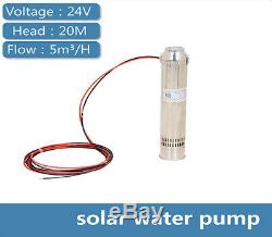 DC 24V Brushless Solar Water Pump 5000L/H 20m Head Submersible Deep Well Pump