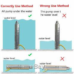 DC 24V Solar Brushless Screw Submersible Deep Well Water Pump 864W, 5m3/H, 40m Max