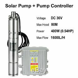 DC 36V Deep Water Well Submersible Pump 1/2HP 3 Inch Stainless Solar Screw Pump