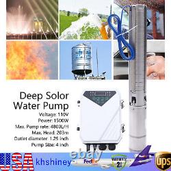 DC Deep Bore Well Solar Water Pump 2HP & 110V Submersible MPPT Controller Kit 4