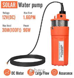 DC12V Deep Well Water Pump Solar Pump Kits 100W Solar Panel for Pond Farm 100ft