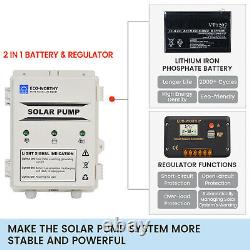 DC12V Deep Well Water Pump Solar Pump Kits 100W Solar Panel for Pond Farm 100ft