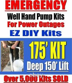 Deep Well Hand Pump For EMERGENCY, Manual Water Well Hand Pump 150' LIFT