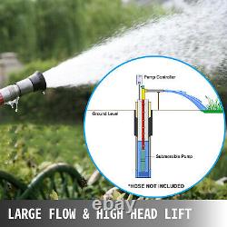 Deep Well Pump, 4Submersible Water Pump 1.5HP 110V 24GPM 380ft Stainless Steel