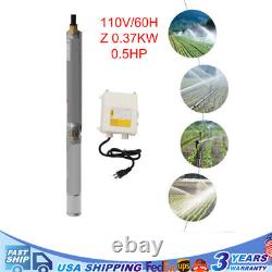 Deep Well Pump Submersible Pump 0.5HP 3 16GPM Stainless Steel Water Pump 110V