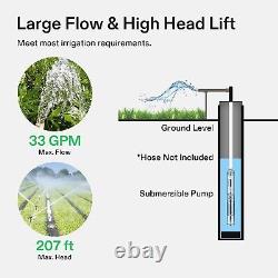 Deep Well Pump Submersible Pump 1HP 4 33GPM Stainless Steel Water Pump 230V