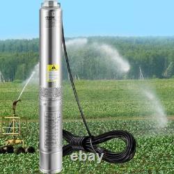 Deep Well Submersible Pump 1 HP 37GPM 207 ft. Head 4 in. Water Pump IP68 with 33