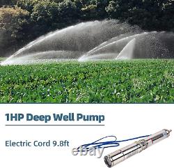 Deep Well Submersible Pump, 220V/60Hz, 33Gpm, 207Ft Head, Stainless Steel with 9.8Ft