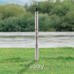 Deep Well Submersible Pump Stainless Steel Farm Ranch Water Pump 1/2HP 110V 370W