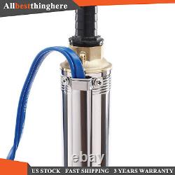 Deep Well Submersible Pump Stainless Steel Farm Ranch Water Pump 1/2HP 110V 370W