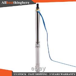 Deep Well Submersible Pump Stainless Steel Farm Ranch Water Pump 1/2HP 110V 370W