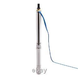 Deep Well Submersible Pump Stainless Steel Farm Ranch Water Pump 1/2HP 110V 370W