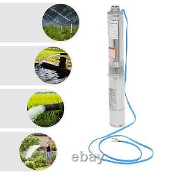 Deep Well Submersible Pump Stainless Steel Water Pump 1HP/0.75KW 110V 3420rpm