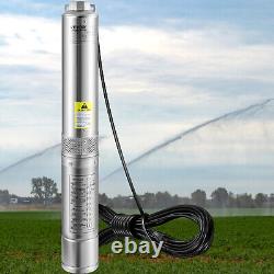 Deep Well Submersible Pump Stainless Steel Water Pump 1HP 230V 37GPM 207ft