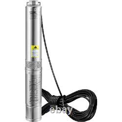 Deep Well Submersible Pump Stainless Steel Water Pump 1HP 230V 37GPM 207ft