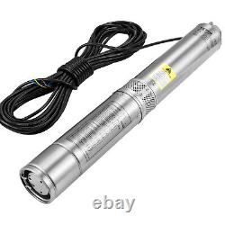 Deep Well Submersible Pump Stainless Steel Water Pump 1HP 230V 37GPM 207ft