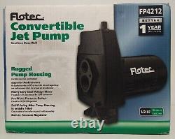 Flotec FP4212 5.9 GPM 1/2 HP Cast Iron Convertible Jet Pump, Deep Well, New