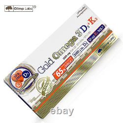 GOLD OMEGA 3 D3 + K2 30-120 Caps. Fish Oil DHA EPA Heart Health Bone Support
