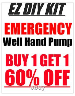 Hand Well Pump for Emergency, Manual Hand Water Well Pump, 2 EZ DIY KITS