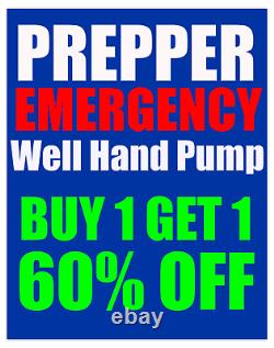 Hand Well Pump for Emergency, Manual Hand Water Well Pump, 2 EZ DIY KITS