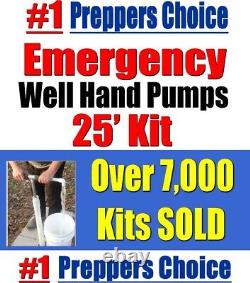 Hand Well Pump for Emergency, Manual Hand Water Well Pump, 25' EZ DIY