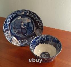 Historical Staffordshire Early Cup & Saucer Water Girl/Rebecca At The Well 1825