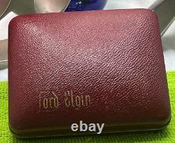 LORD ELGIN Pocket Watch 14K G-Fill Case-Bezel Wind-Up-In Original Box-AS IS