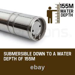 NNEMB 2HP Submersible Bore Water Pump Well Irrigation Stainless Steel 240V Deep