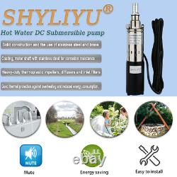 SHYLIYU 12V/24V Solar Submersible Pump Water DC Deep Well Pump for Home Black
