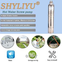 SHYLIYU 2'' Bore Deep Well Pump 0.5Hp Submersible Screw Water Pump 110V/60Hz US