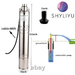 SHYLIYU 220-240v 0.33hp Screw Water Pumps PT 3 Deep Well Submersible Pump 230ft
