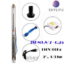 SHYLIYU 3'' 1/3HP Deep Well Pump Submersible Water Pump 220-240V/60Hz 151ft 250W