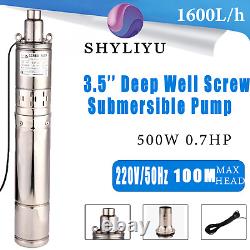 SHYLIYU 3.5 500W Screw Pump Deep Well Pump Submersible Water Pump 220V/50Hz US