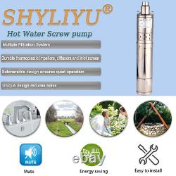 SHYLIYU 3'' 750W Screw Water Pump Deep Well Submersible Pump 220V/60Hz 1HP 11GPM