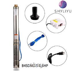 SHYLIYU 4'' 1/2HP Copper Deep Well Submersible Water Pump For Home 110V/60H 370W