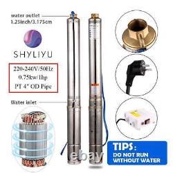 SHYLIYU 4 Deep Well Pump Submersible Water Pump for Home 220V/50HZ 750W 1HP