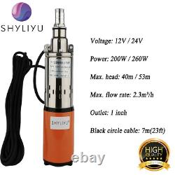 SHYLIYU DC 12V/24V Solar Submersible Pump Deep Well Water Pump Stainless Steel