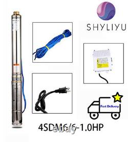 SHYLIYU Deep Well Pump Submersible Water Pump 4 OD Pipe 110V/60Hz 0.75KW 1HP