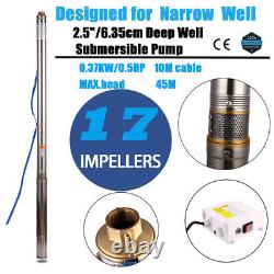 SHYLIYU Deep Well Water Submersible Pumps 240V/50Hz 1/2HP 2.5 Inch Pipe 148ft 1