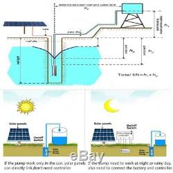 Solar Powered Brushless Submersible Deep Well Water Pump DC24V 3m3/H, 50M Max