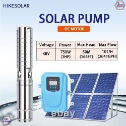 Solar Water Pump 4 Deep Well DC48V 1HP SS304 Impeller Borehole MPPT Controller