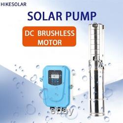 Solar Water Pump 4 Deep Well DC48V 1HP SS304 Impeller Borehole MPPT Controller