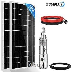 Solar Water Pump DC Deep Well 24V 250W Bore Hole Submersible Kits +Solar Panel